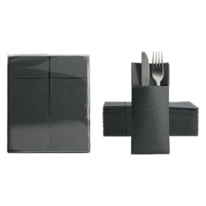 Salveta za pribor 32x38cm crna 50 kom/pack [5 kom/pak]