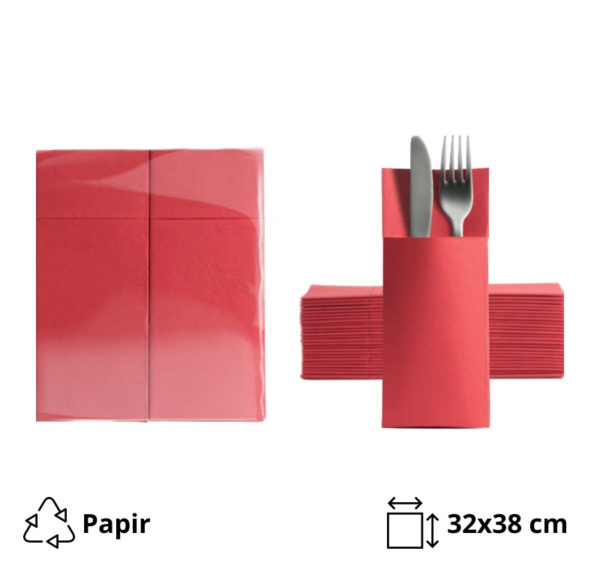 Salveta za pribor 32x38cm crvena 50 kom/pack [5 kom/pak]
