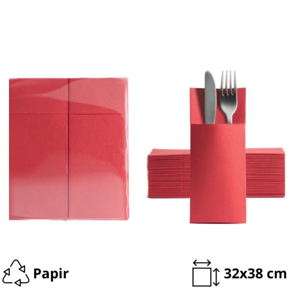 Salveta za pribor 32x38cm crvena 50 kom/pack [5 kom/pak]
