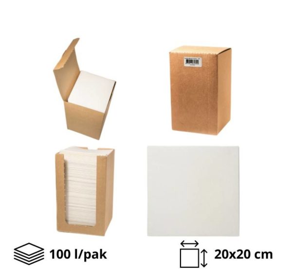 Papirne salvete 20х20cm bele 100 l/pak