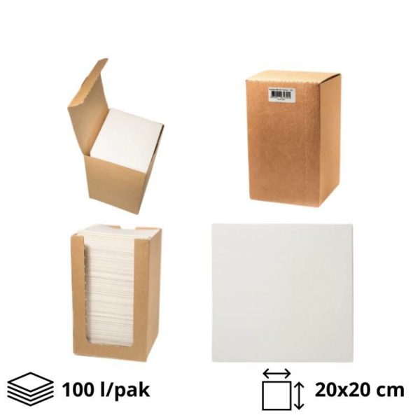 Papirne salvete 20х20cm bele 100 l/pak