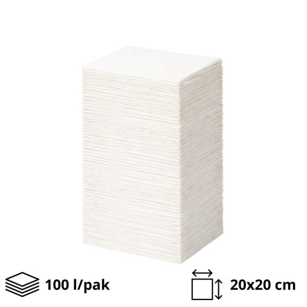 Papirne salvete 20х20cm bele 100 l/pak