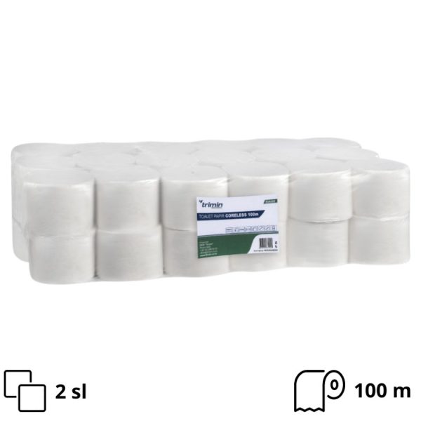 Toaletni papir 2 sl 100 m 36 rol/pak bele