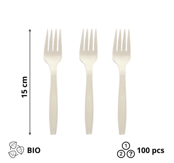 Viljuška biorazgradiva Tambien ECO 150 mm, bež [100 kom/pak]