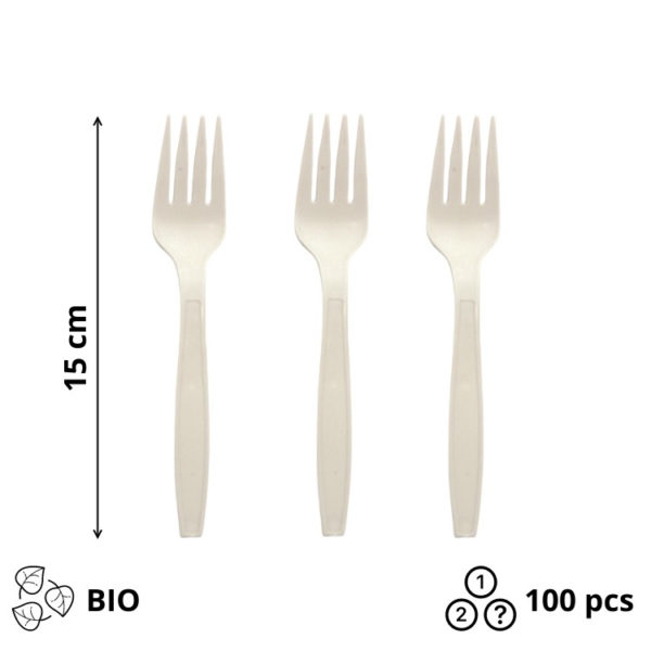 Viljuška biorazgradiva Tambien ECO 150 mm, bež [100 kom/pak]