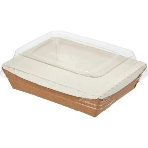 Kartonska kutija sa kupola poklopcem Crystal Box 800 ml 207x130x70 mm kraft [50 kom/pak]