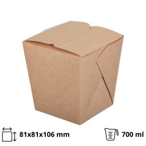 Kartonska kutija ECO Noodles 700 ml 81x81x106 mm pravougaono dno kraft [60 kom/pak]