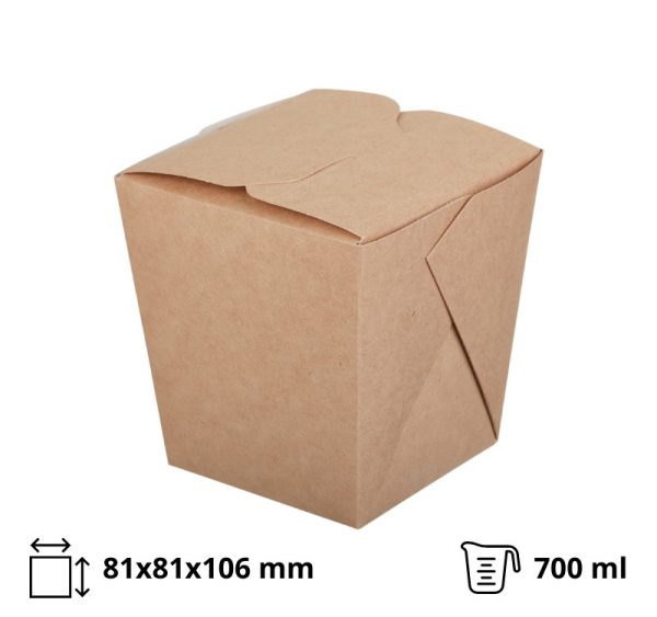 Kartonska kutija ECO Noodles 700 ml 81x81x106 mm pravougaono dno kraft [60 kom/pak]