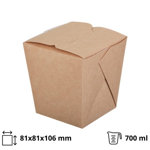 Kartonska kutija ECO Noodles 700 ml 81x81x106 mm pravougaono dno kraft [60 kom/pak]