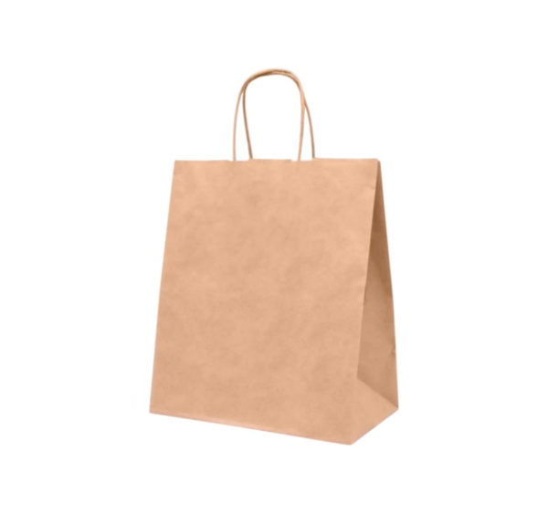Papirna kesa sa uvijenim ručkama 240x140x280 mm kraft 80g [75 kom/pak]