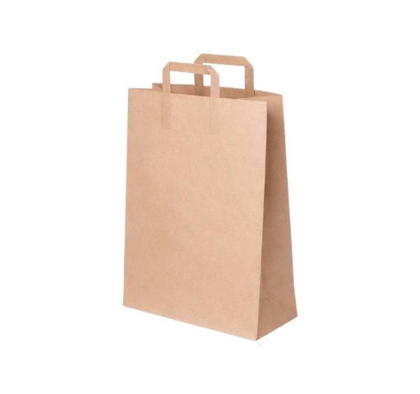 Papirna kesa sa plitkim ručkama 280х160х290 mm kraft [300 kom/pak]
