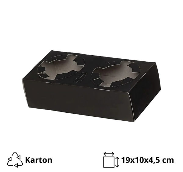 Držač za 2 čaše 19x10x4.5 cm crna [50 kom/pak]