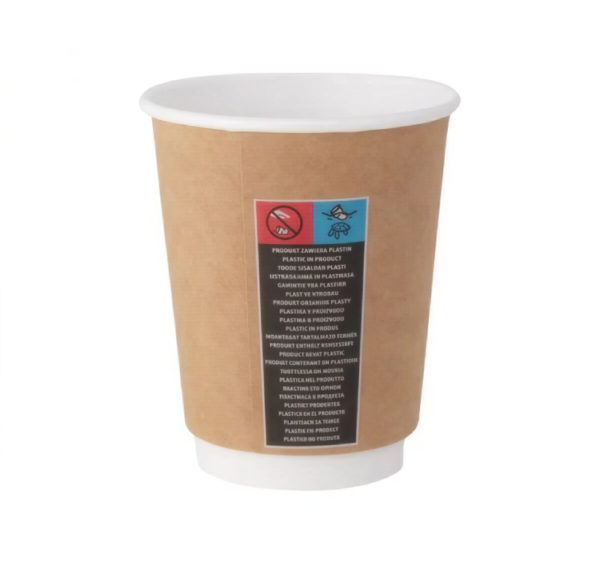 Čaša papirnata termo 350 ml d=90 mm kraft SUP [25 kom/pak]