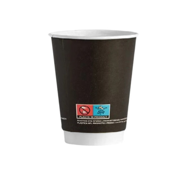 Čaša papirnata termo 240 ml d=80 mm crna SUP [25 kom/pak]