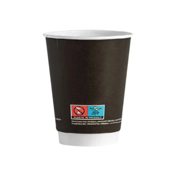 Čaša papirnata termo 240 ml d=80 mm crna SUP [25 kom/pak]