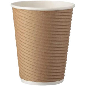 Čaša papirnata 350 ml d=90 mm 2sl ripple kraft [25 kom/pak]