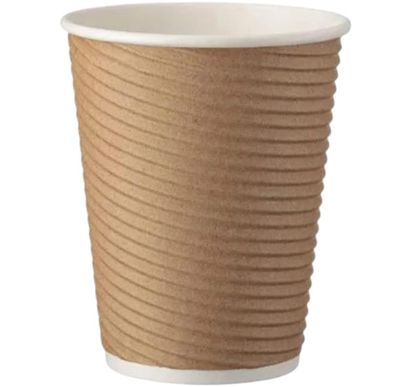 Čaša papirnata 350 ml d=90 mm 2sl ripple kraft [25 kom/pak]