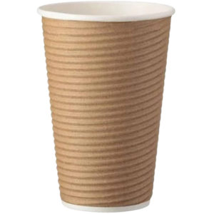 Čaša papirnata 450 ml d=90 mm 2sl ripple kraft [25 kom/pak]