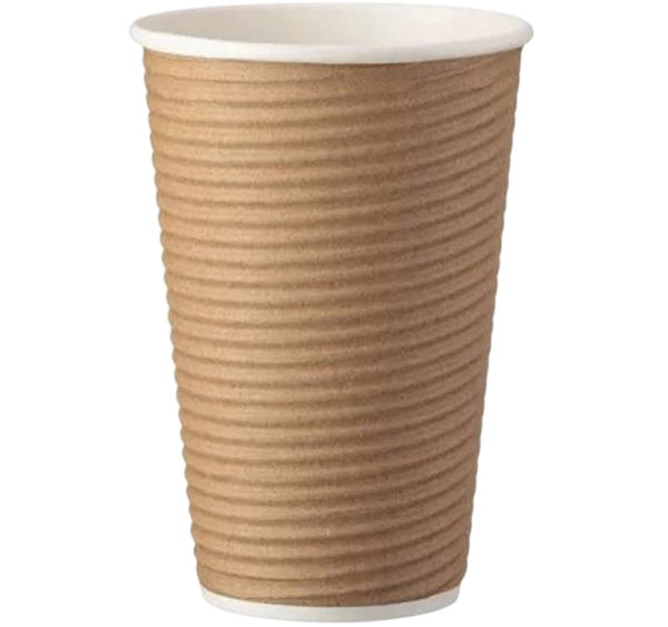 Čaša papirnata 450 ml d=90 mm 2sl ripple kraft [25 kom/pak]