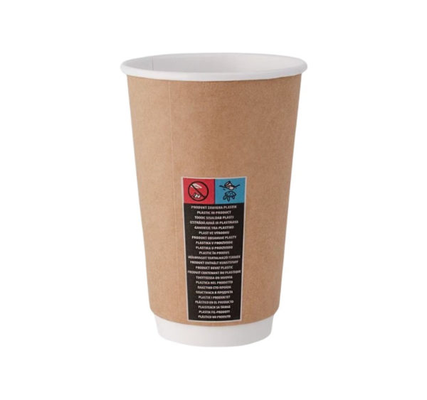 Čaša papirnata termo 450 ml d=90 mm kraft SUP [25 kom/pak]