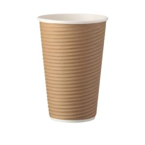 Čaša papirnata termo 450 ml d=90 mm ripple kraft [25 kom/pak]