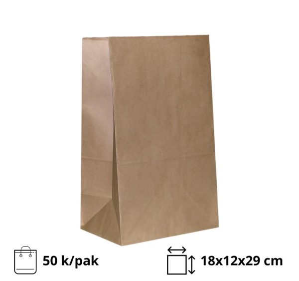 Papirna kesa 180x120x290 mm kraft [50 kom/pak]
