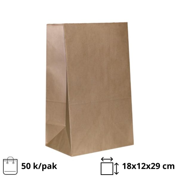 Papirna kesa 180x120x290 mm kraft [50 kom/pak]