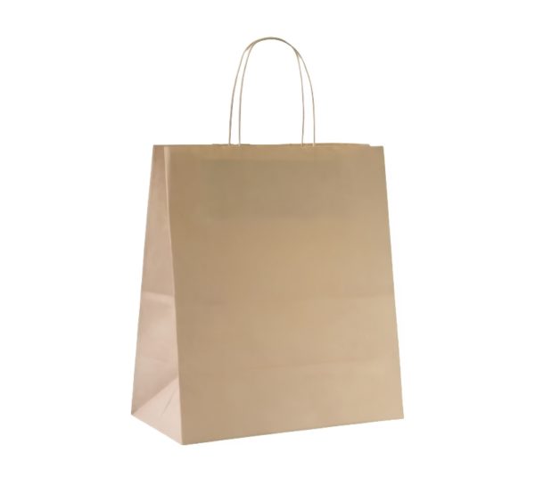 Papirna kesa sa uvijenim ručkama 320x180x430 mm kraft [240 kom/pak]