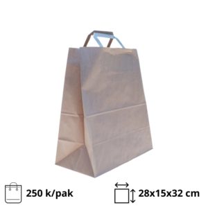 Papirna kesa sa plitkim ručkama 280x150x320 mm kraft [250 kom/pak]