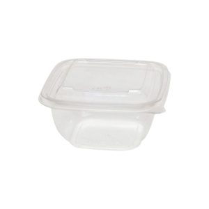 Posuda PET PolyER 500 ml 126x126x60 mm providna za poklopcem, 50 kom (komplet)