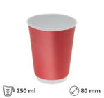Papirna čaša termo 250 ml d=80 mm Crveni lak [8 kom/pak]