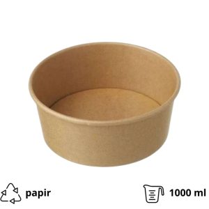 Papirnata posuda 1000 ml d=187 mm h=50 mm, kraft [50 kom/pak]