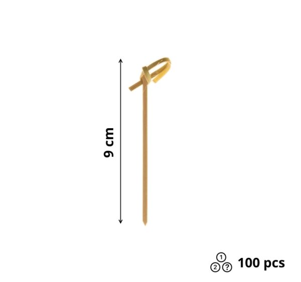 Pika za kanape bambus 9 cm Čvor 100 kom