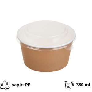 Kartonska kutija Tambien ECO s poklopcem 380 ml d=110 mm h=60 mm kraft 50 kom/pak (komplet)