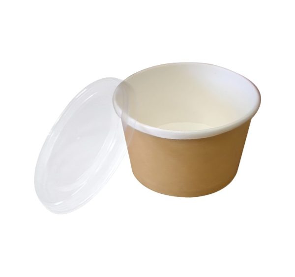 Kartonska kutija Tambien ECO s poklopcem 520 ml d=110 mm h=84,5 mm kraft 50 kom/pak (komplet)