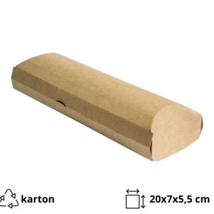 Kutija za wrap, kebab i tortilju 200x70x55 mm kraft 50 kom