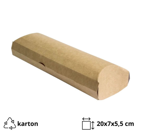 Kutija za wrap, kebab i tortilju 200x70x55 mm kraft 50 kom