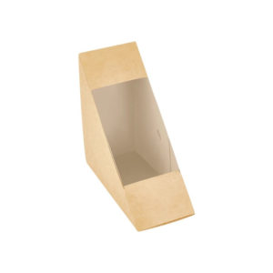 Kartonska kutija za sendvič sa prozorom EURO Sandwich 130х130х60 mm kraft 50 kom