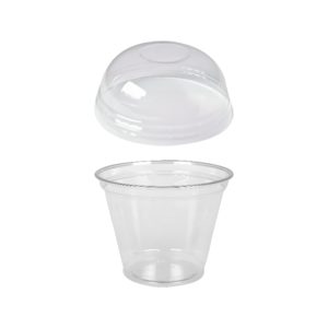 Čaša rPET za poklopcem brez rupa 250 ml d=95 mm h=80 mm, 100 kom (komplet)