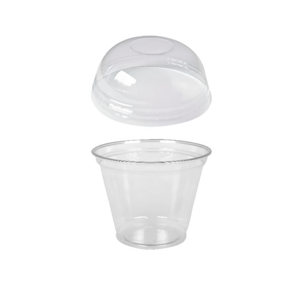 Čaša rPET za poklopcem brez rupa 250 ml d=95 mm h=80 mm, 100 kom (komplet)