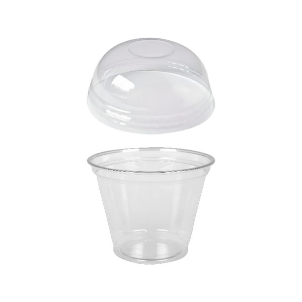 Čaša rPET za poklopcem brez rupa 250 ml d=95 mm h=80 mm, 100 kom (komplet)