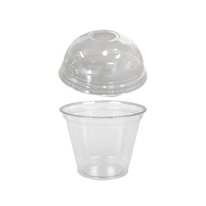 Čaša rPET za poklopcem za rupom 250 ml d=95 mm h=80 mm, 100 kom (komplet)