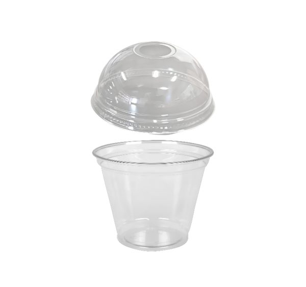 Čaša rPET za poklopcem za rupom 250 ml d=95 mm h=80 mm, 100 kom (komplet)