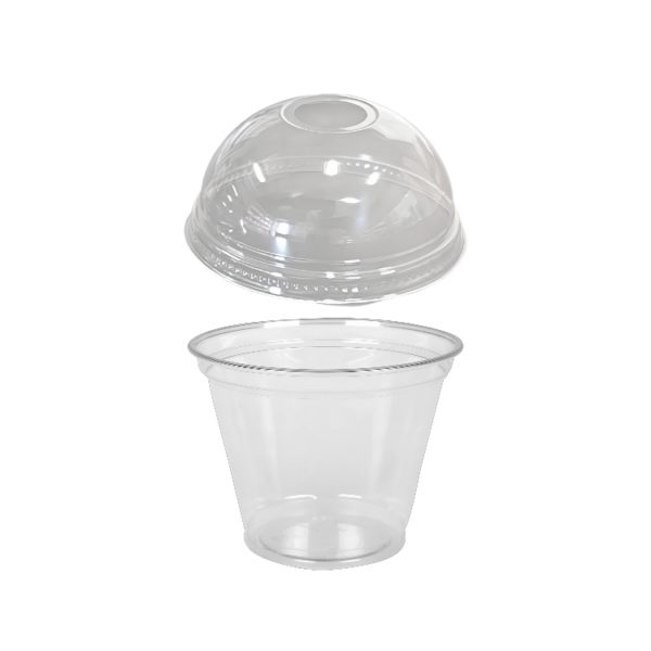 Čaša rPET za poklopcem za rupom 250 ml d=95 mm h=80 mm, 100 kom (komplet)