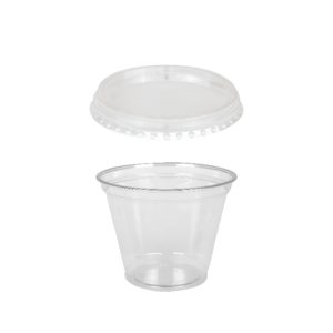 Čaša rPET za poklopcem 250 ml d=95 mm h=80 mm, 100 kom (komplet)