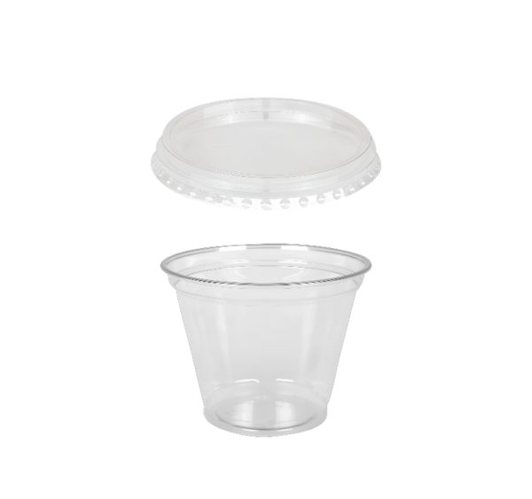 Čaša rPET za poklopcem 250 ml d=95 mm h=80 mm, 100 kom (komplet)