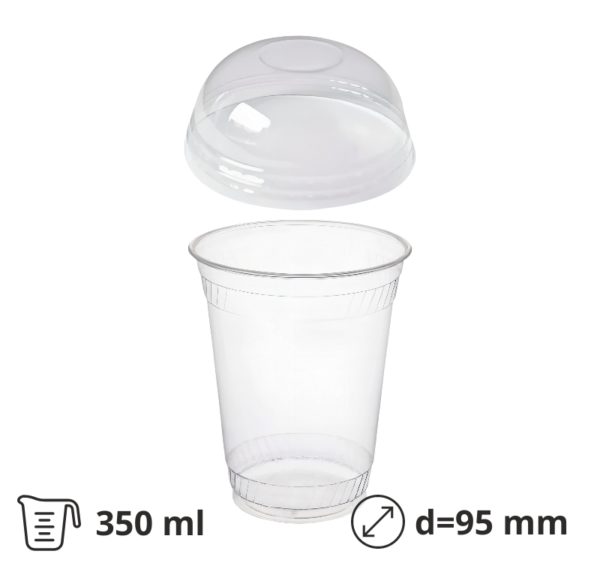 Čaša rPET za poklopcem 350 ml d=95 mm h=80 mm [100 kom/pak]