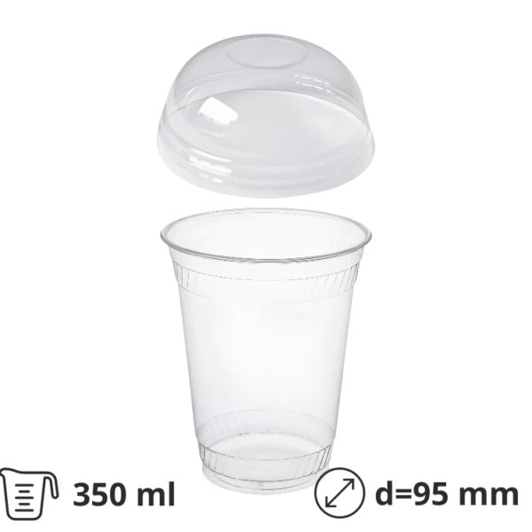 Čaša rPET za poklopcem 350 ml d=95 mm h=80 mm [100 kom/pak]