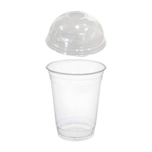 Čaša rPET za poklopcem za rupom 350 ml d=95 mm h=80 mm [100 kom/pak]