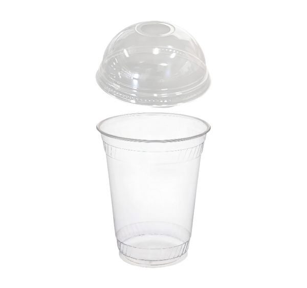 Čaša rPET za poklopcem za rupom 350 ml d=95 mm h=80 mm [100 kom/pak]